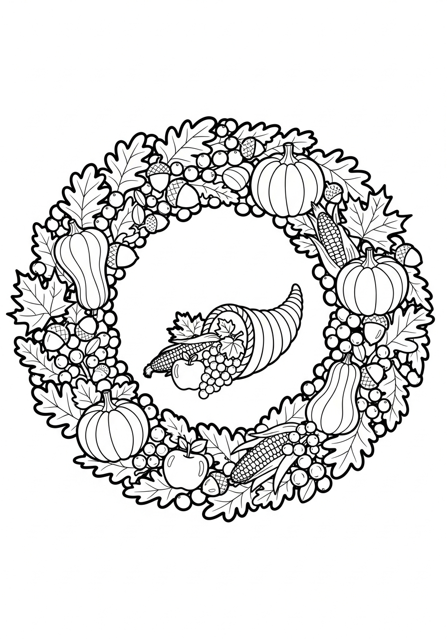 Cornucopia Coloring Pages 17 coloring pages Cornucopia 1