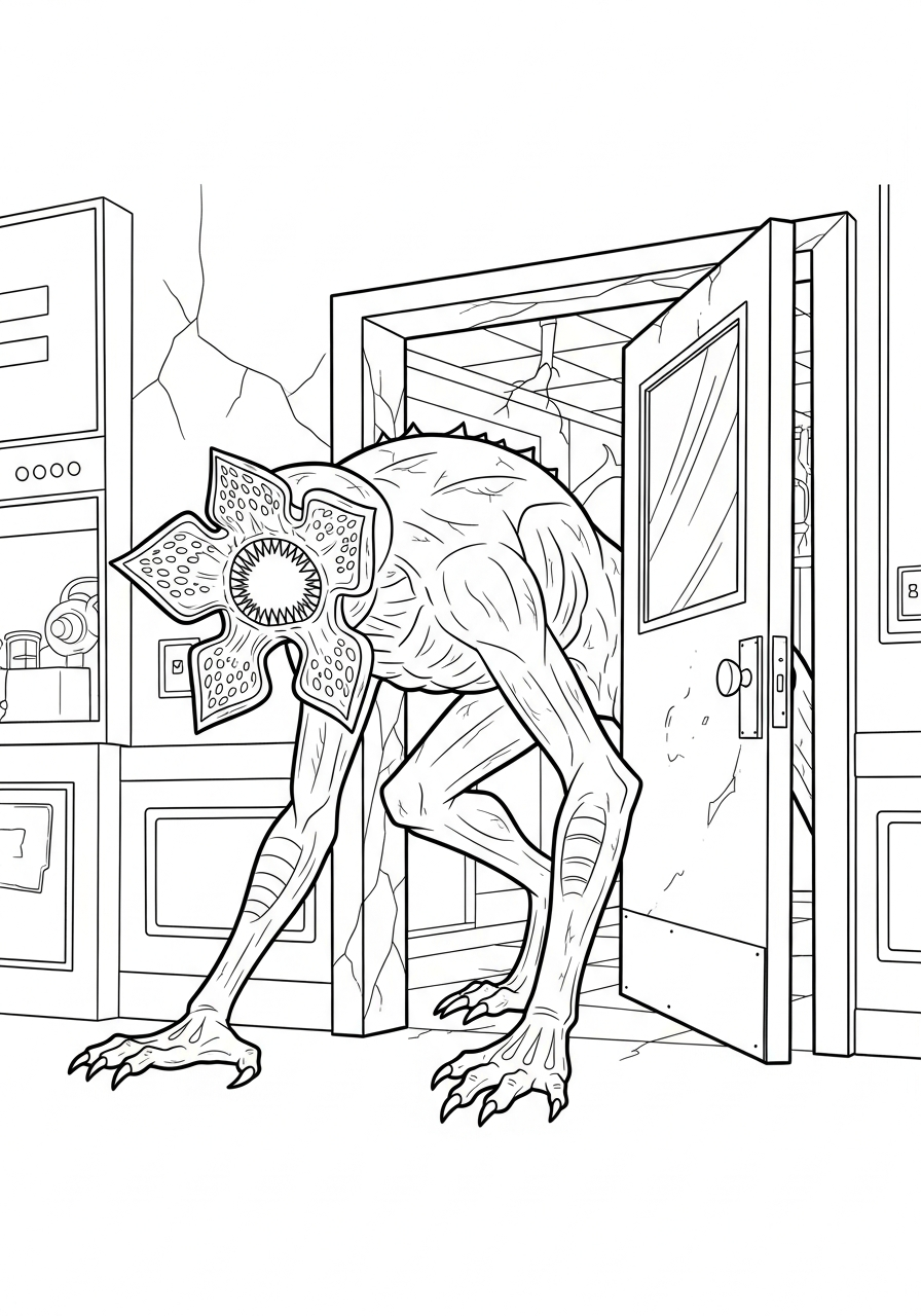 easy cute Demogorgon coloring pages