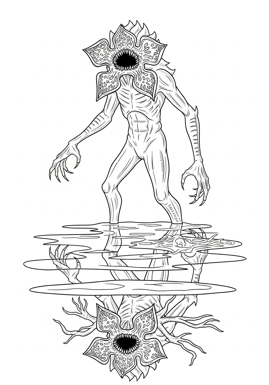 free printable Demogorgon coloring pages for adults