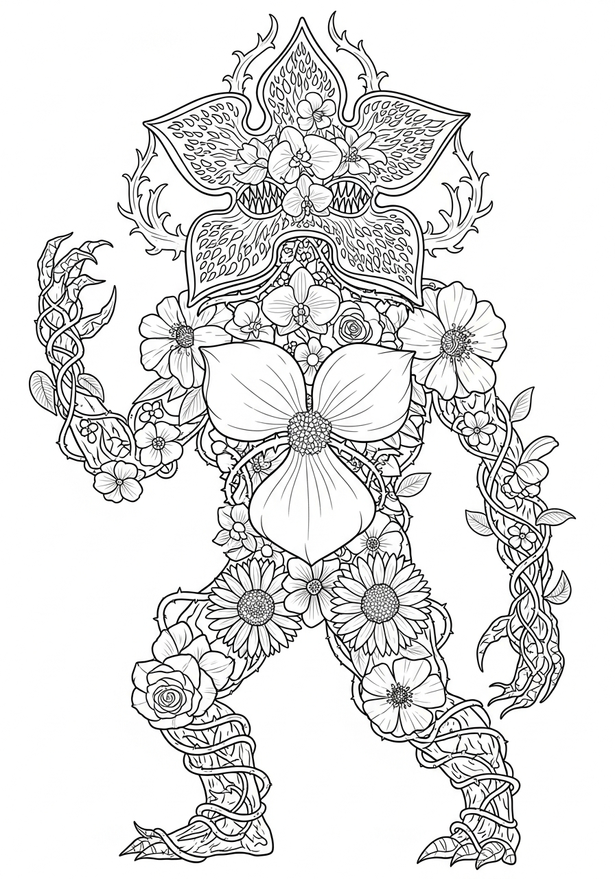Demogorgon decorations coloring pages