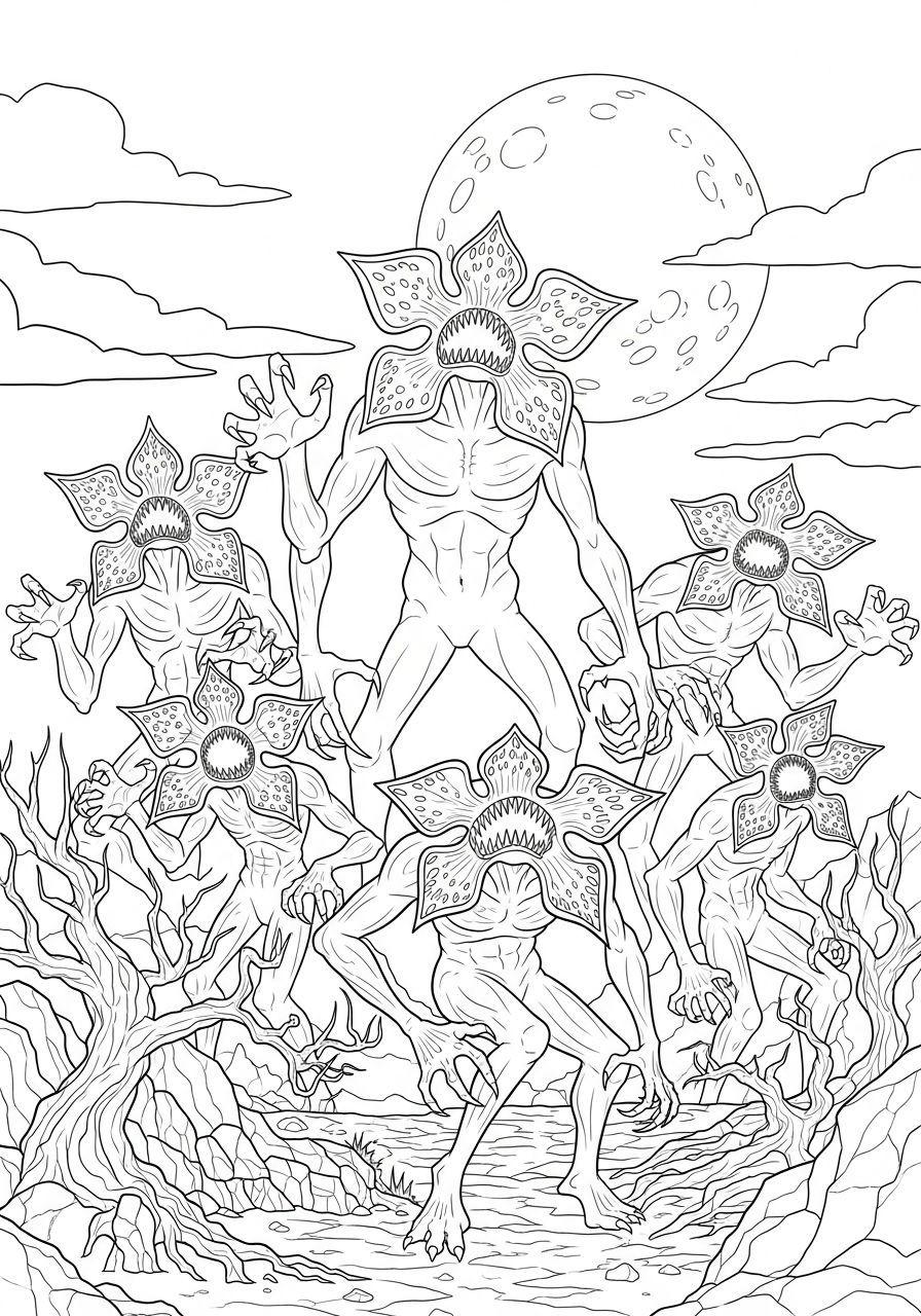 preschool Demogorgon coloring pages