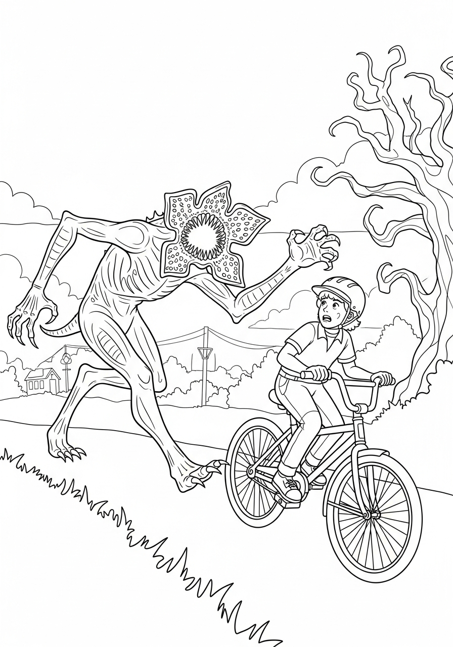 Demogorgon themed coloring pages