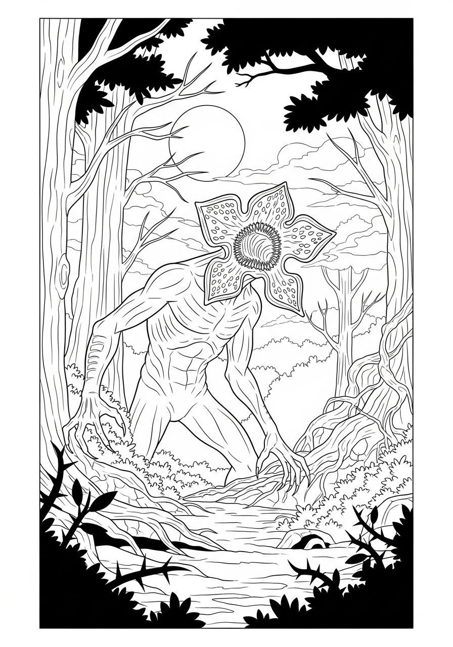 old-fashioned Demogorgon coloring pages