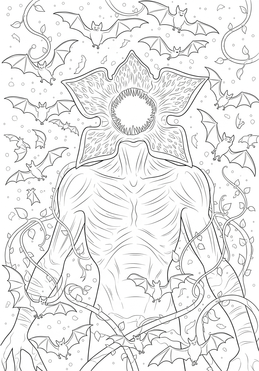 merry Demogorgon coloring pages