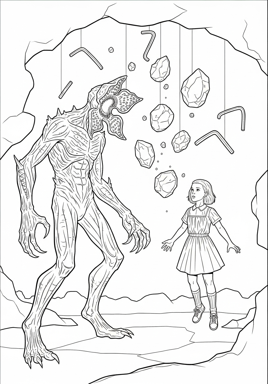 Demogorgon cards coloring pages