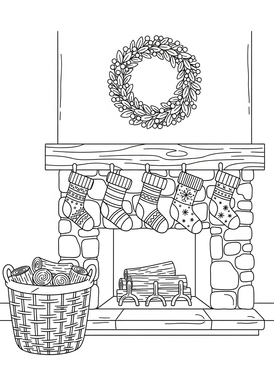 Fireplace Coloring Pages 21 Fireplace coloring pages for kids