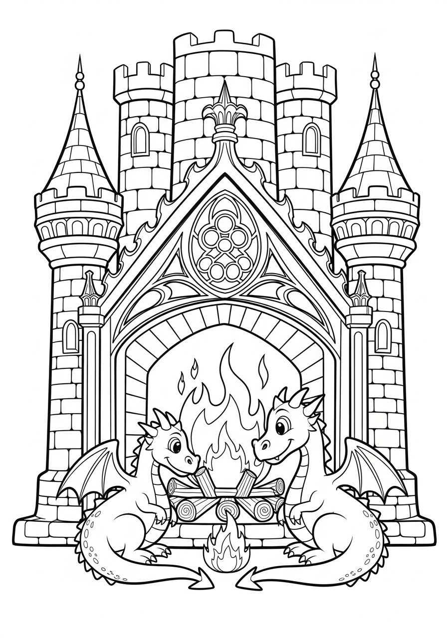 Fireplace Coloring Pages 22 free full size printable Fireplace coloring pages for adults pdf