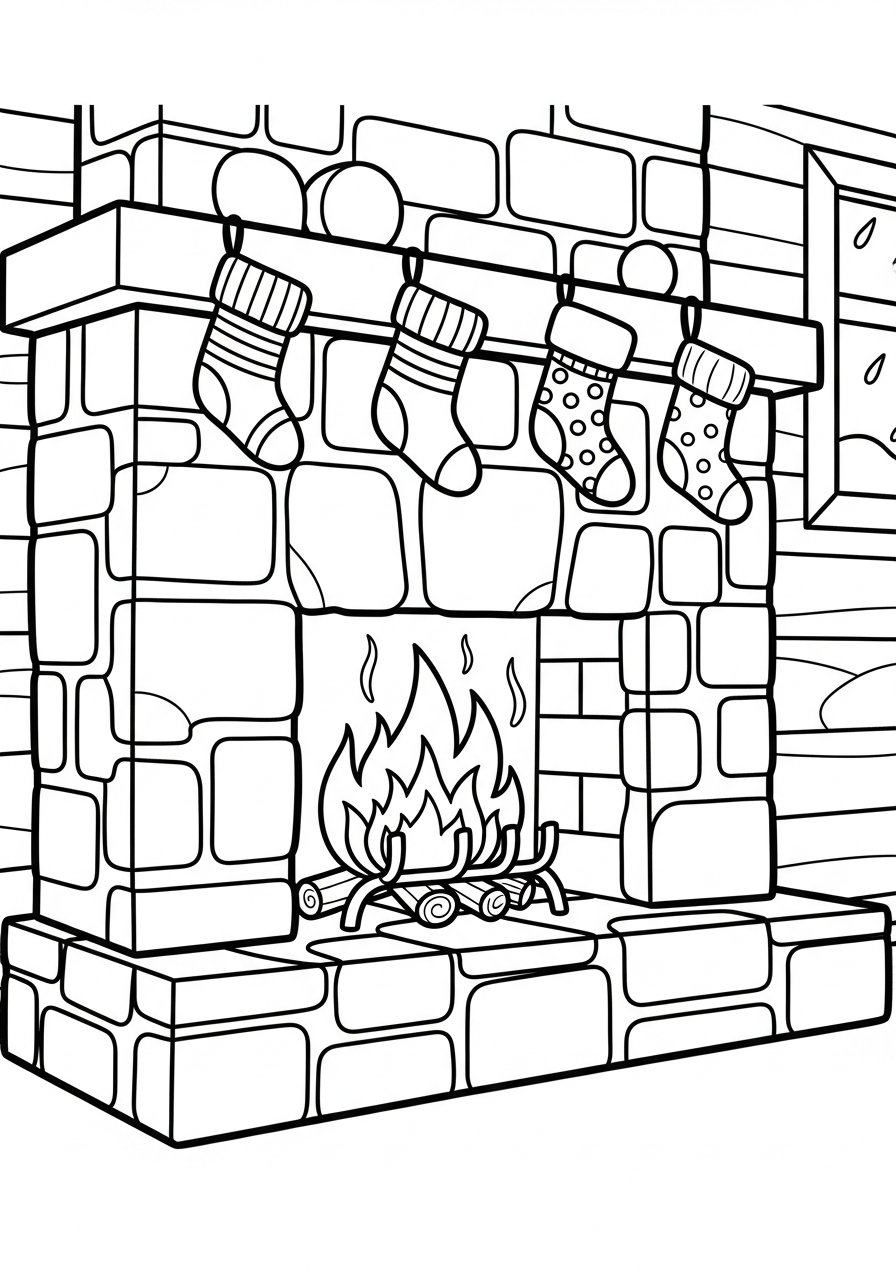 Fireplace Coloring Pages 4 Fireplace coloring pages free