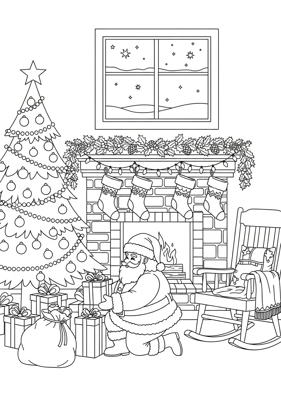 Fireplace Coloring Pages 5 adult Fireplace coloring pages