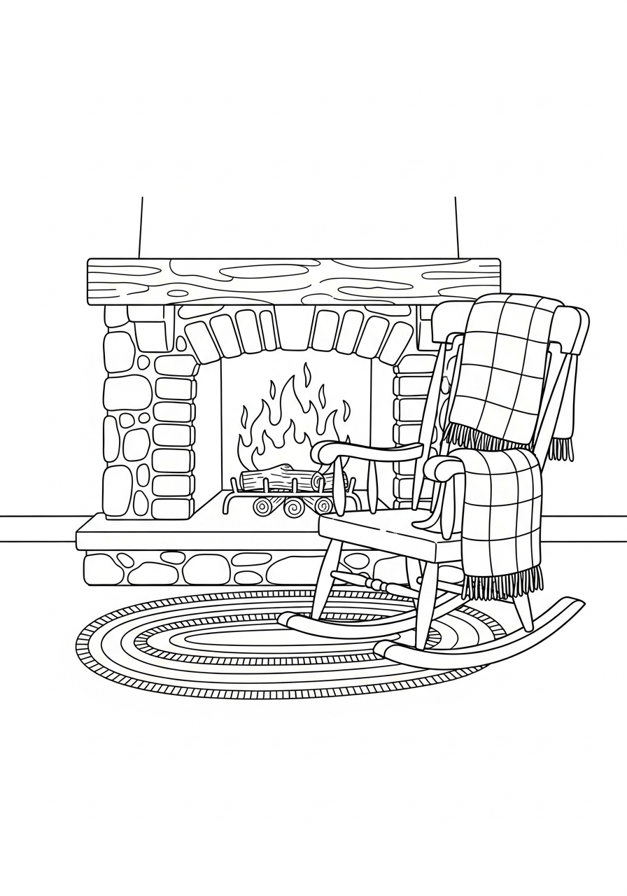 Fireplace Coloring Pages 9 Fireplace ornaments coloring pages
