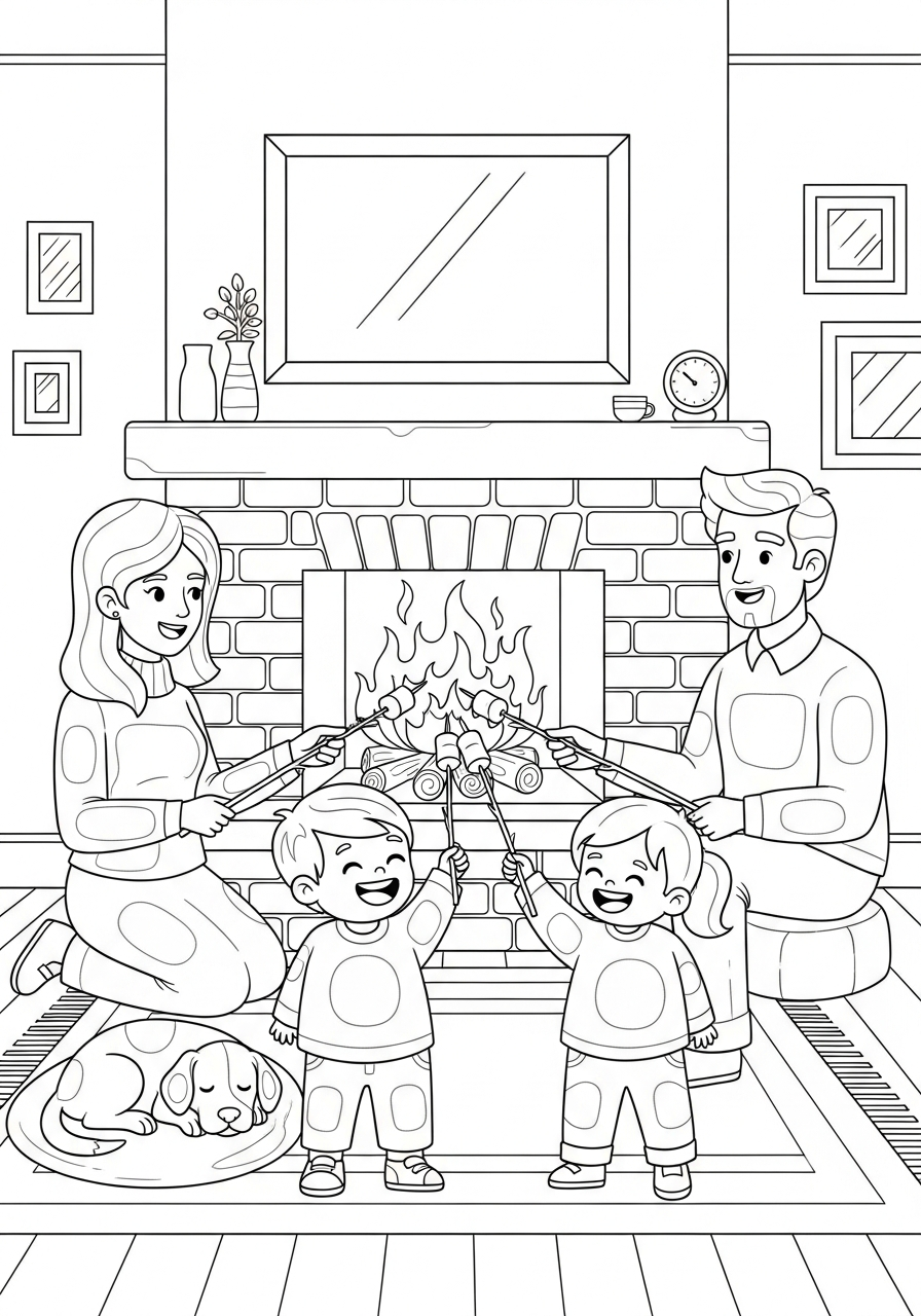Fireplace Coloring Pages 10 adult Fireplace coloring pages 1