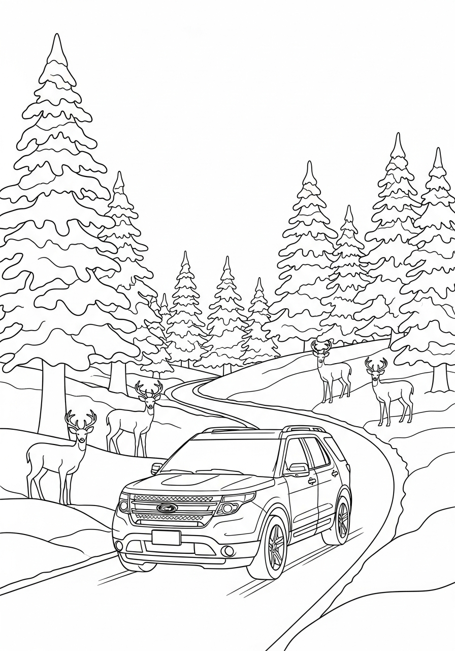 detailed Ford coloring pages for adults