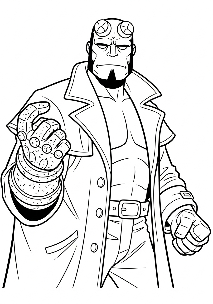cute Hellboy coloring pages