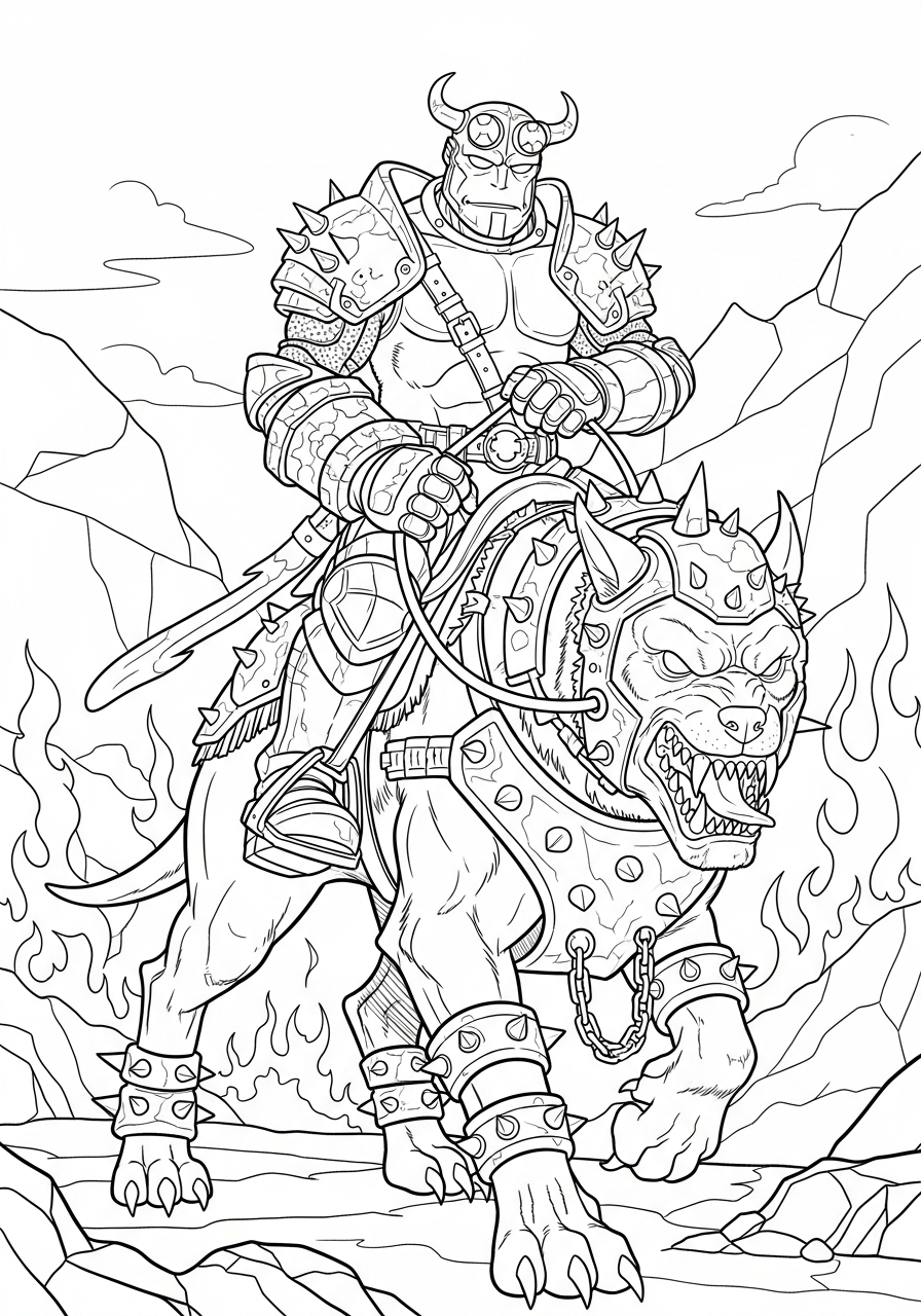 coloring pages for kids Hellboy