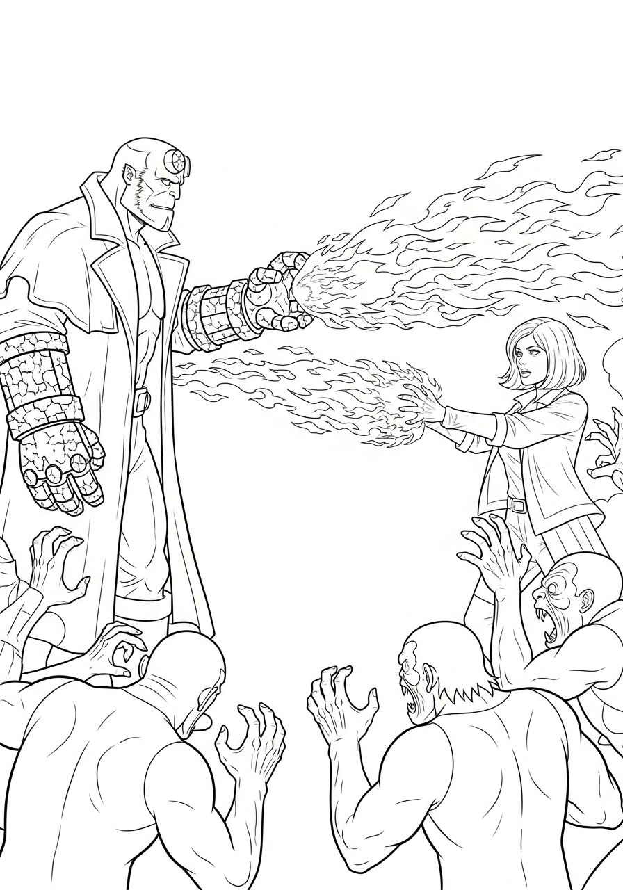 adult Hellboy coloring pages