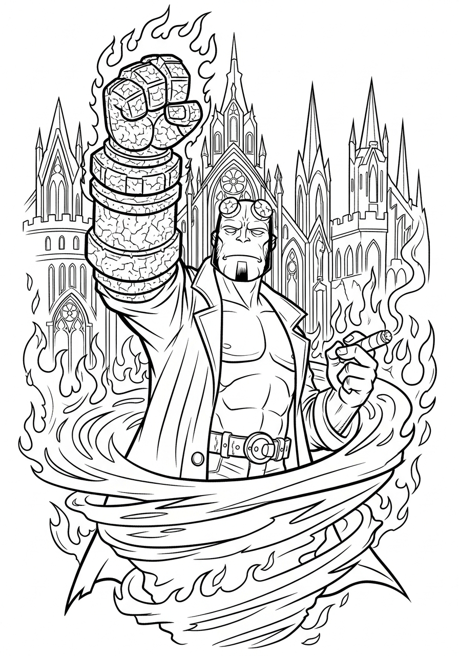 Hellboy coloring pages to print