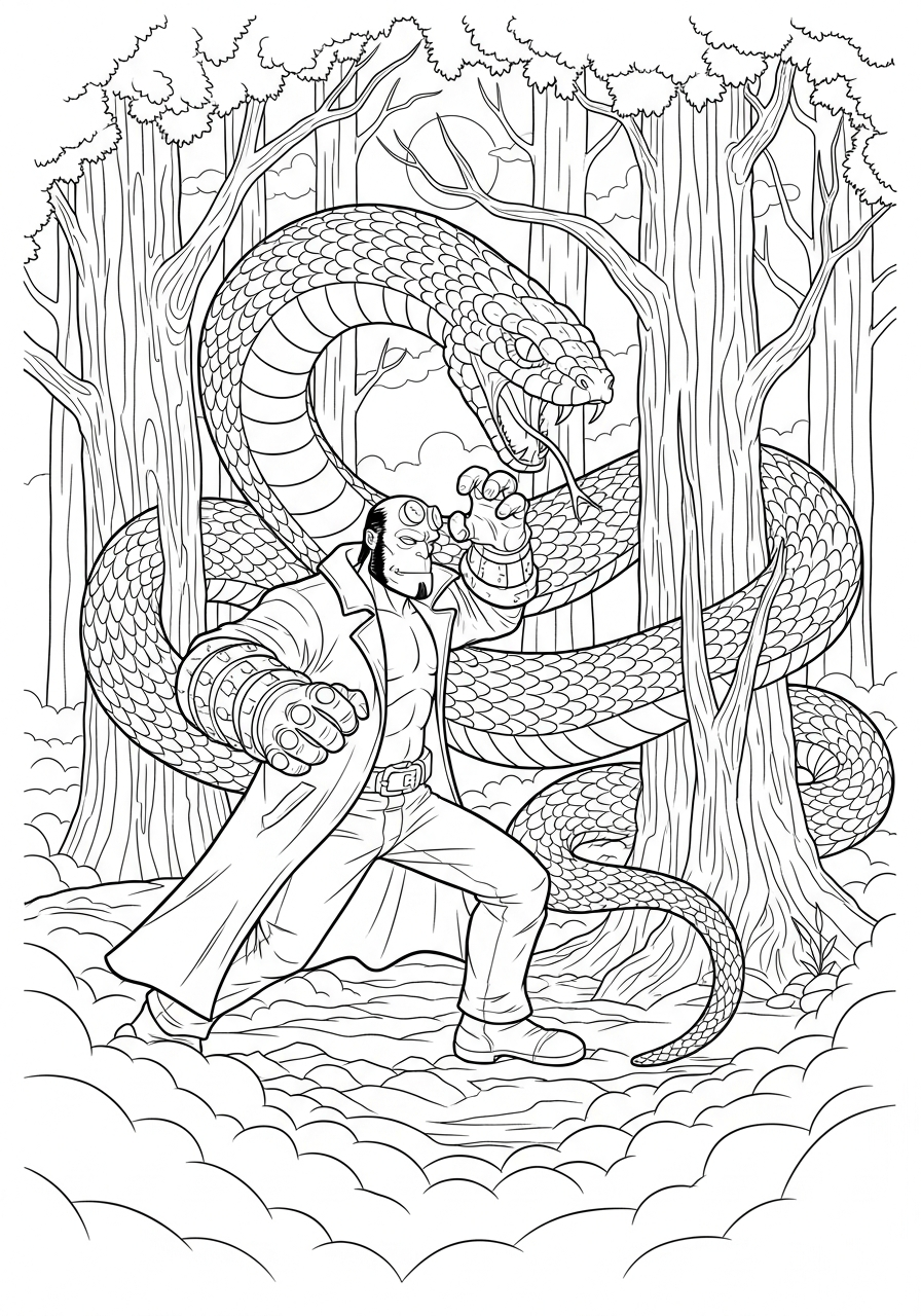 grinch cute Hellboy coloring pages