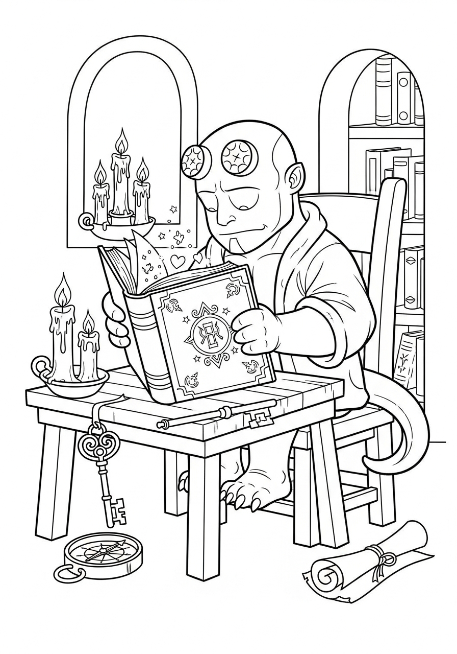 Hellboy coloring pages to print 1