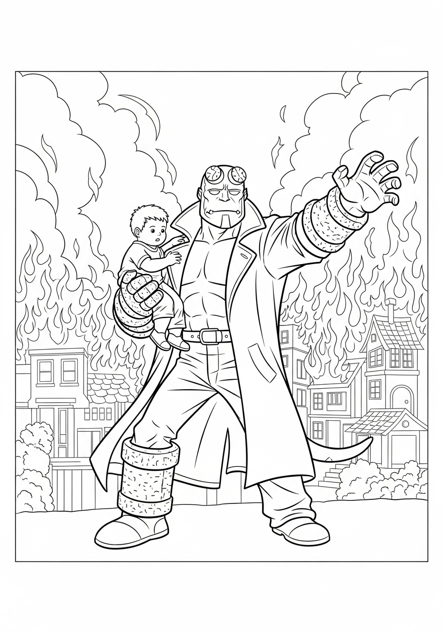 free printable coloring pages Hellboy