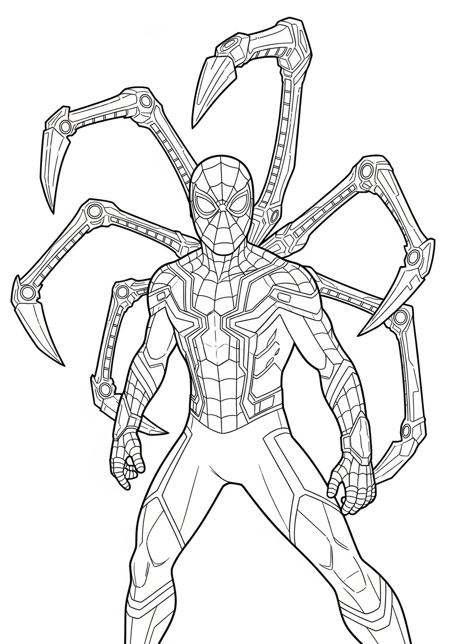 Iron Spider-Man Coloring Pages 2 adult coloring pages Iron Spider Man