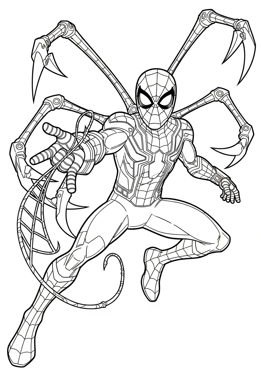 Iron Spider-Man Coloring Pages 11 hard Iron Spider Man coloring pages 1