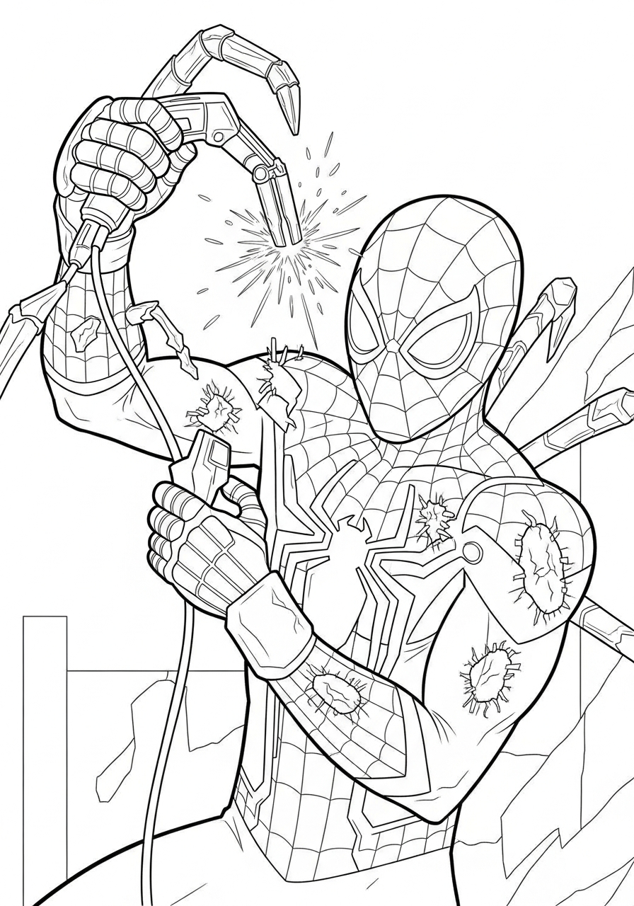 Iron Spider-Man Coloring Pages 17 free printable Iron Spider Man coloring pages 1