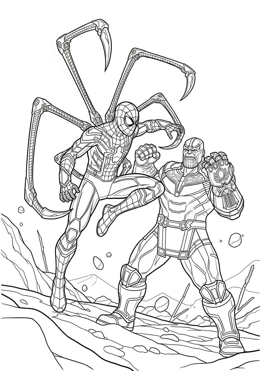 Iron Spider-Man Coloring Pages 4 Iron Spider Man ornaments coloring pages