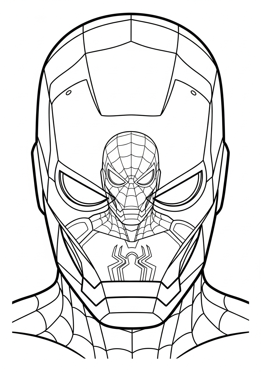 Iron Spider-Man Coloring Pages 6 coloring pages printable Iron Spider Man