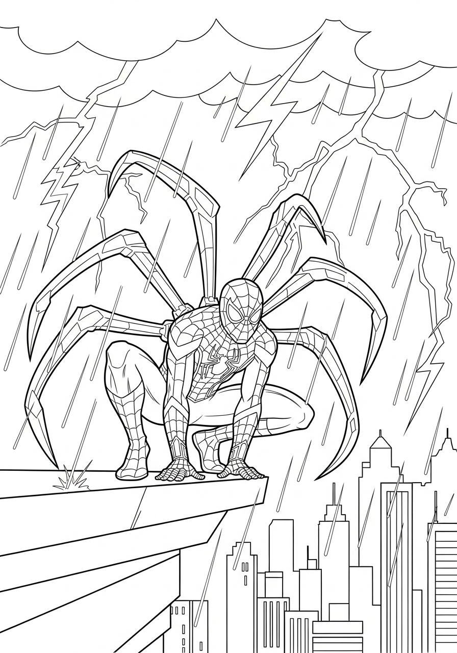 Iron Spider-Man Coloring Pages 7 Iron Spider Man cards coloring pages