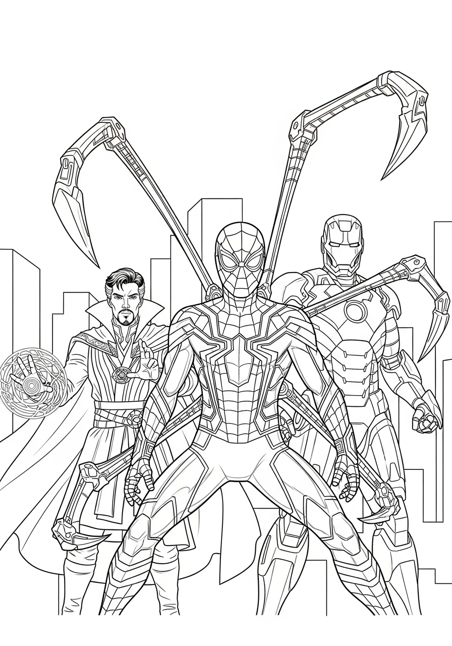 Iron Spider-Man Coloring Pages 9 coloring pages for kids Iron Spider Man