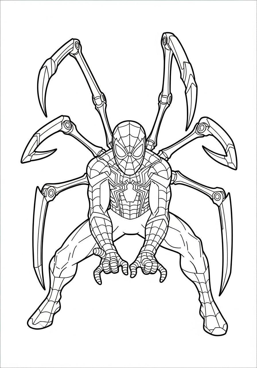 Iron Spider-Man Coloring Pages 10 Iron Spider Man adult coloring pages