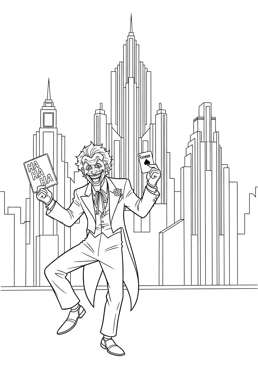easy Joker coloring pages