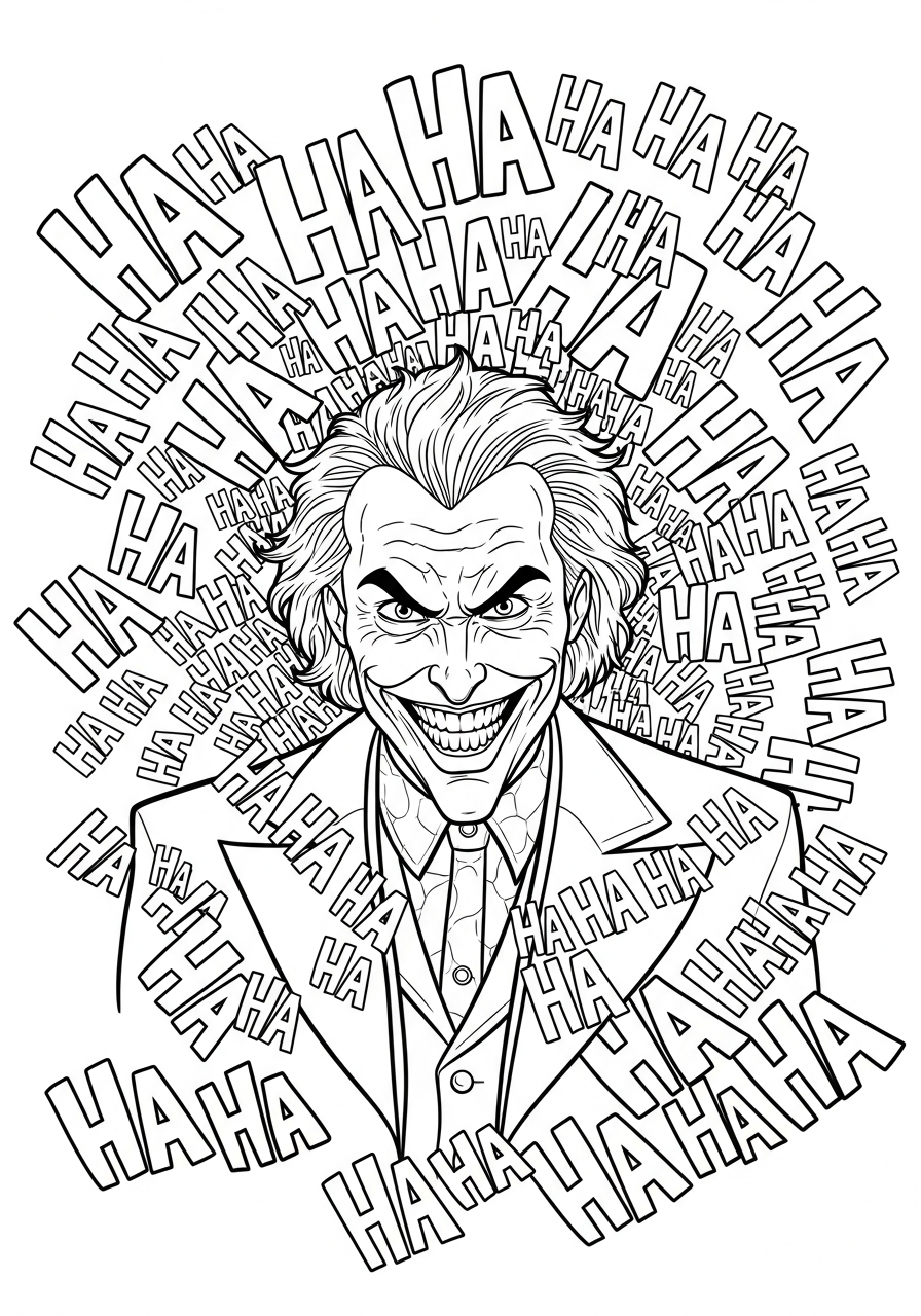 detailed Joker coloring pages