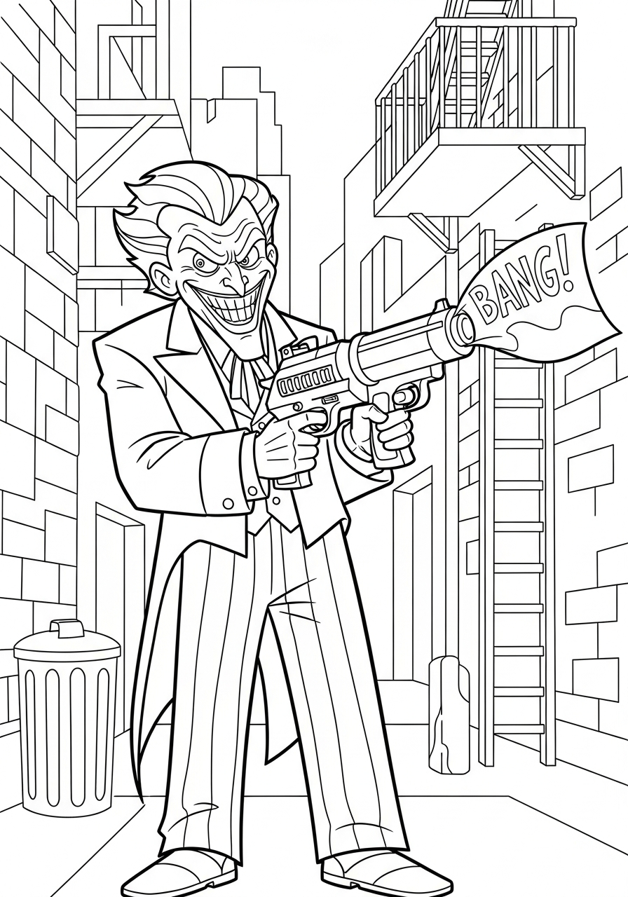 free printable Joker coloring pages for adults