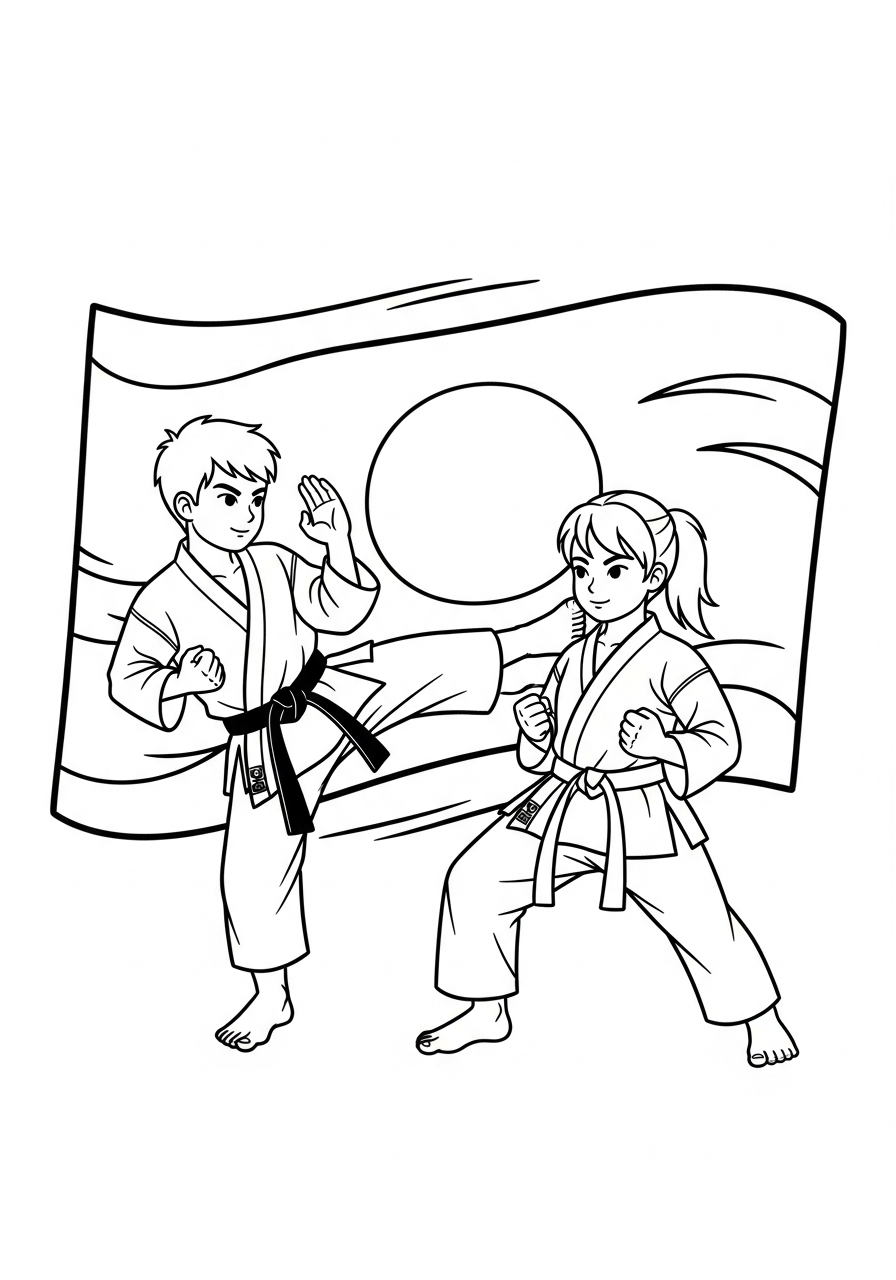 Karate Coloring Pages 22 free Karate tree coloring pages