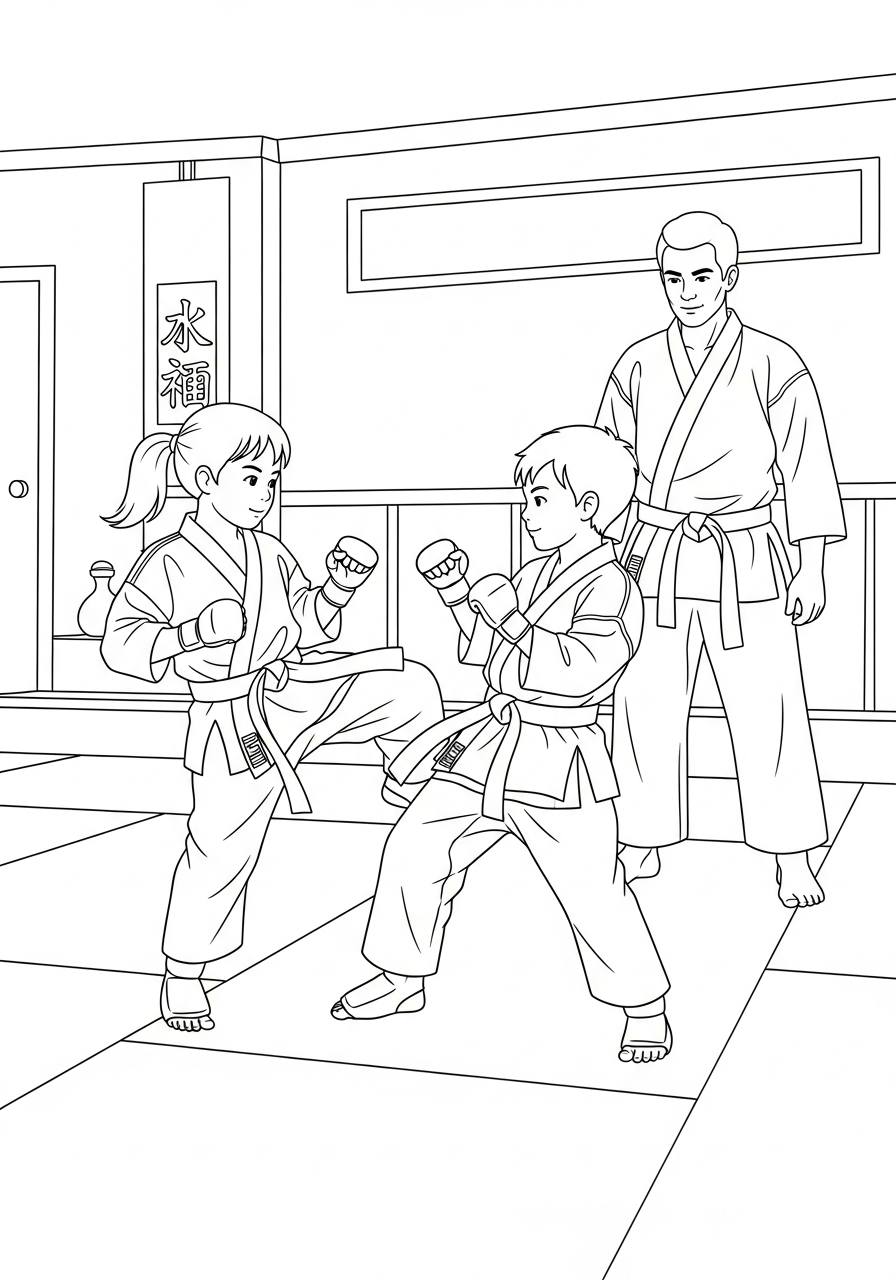 Karate Coloring Pages 8 preschool Karate coloring pages