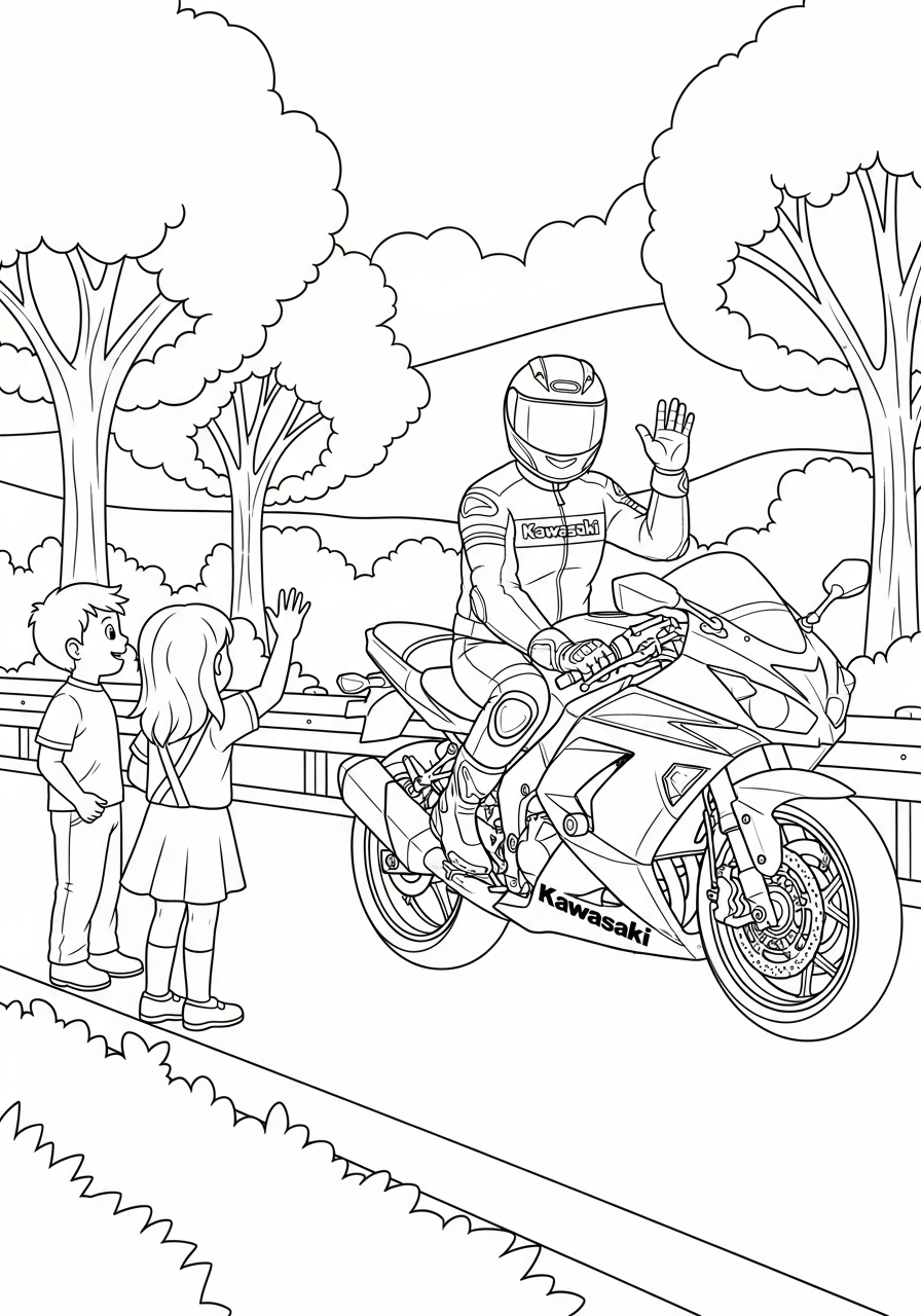 Kawasaki free coloring pages 2