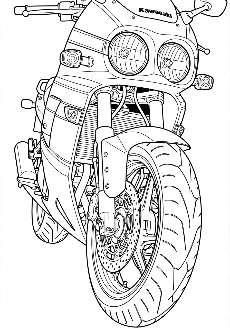 Kawasaki decorations coloring pages 1