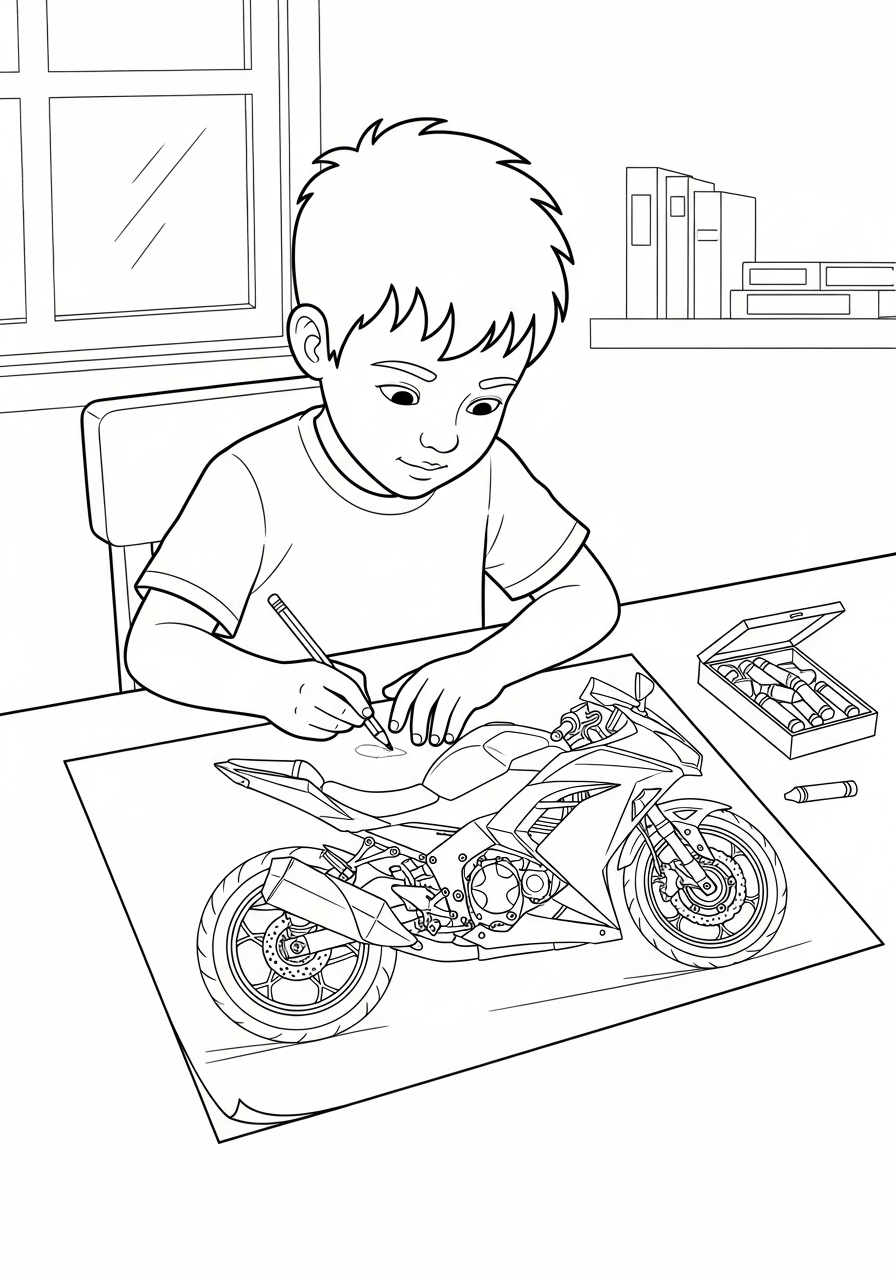 free Kawasaki coloring pages for adults
