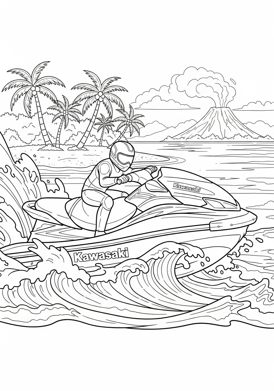 adult coloring pages Kawasaki