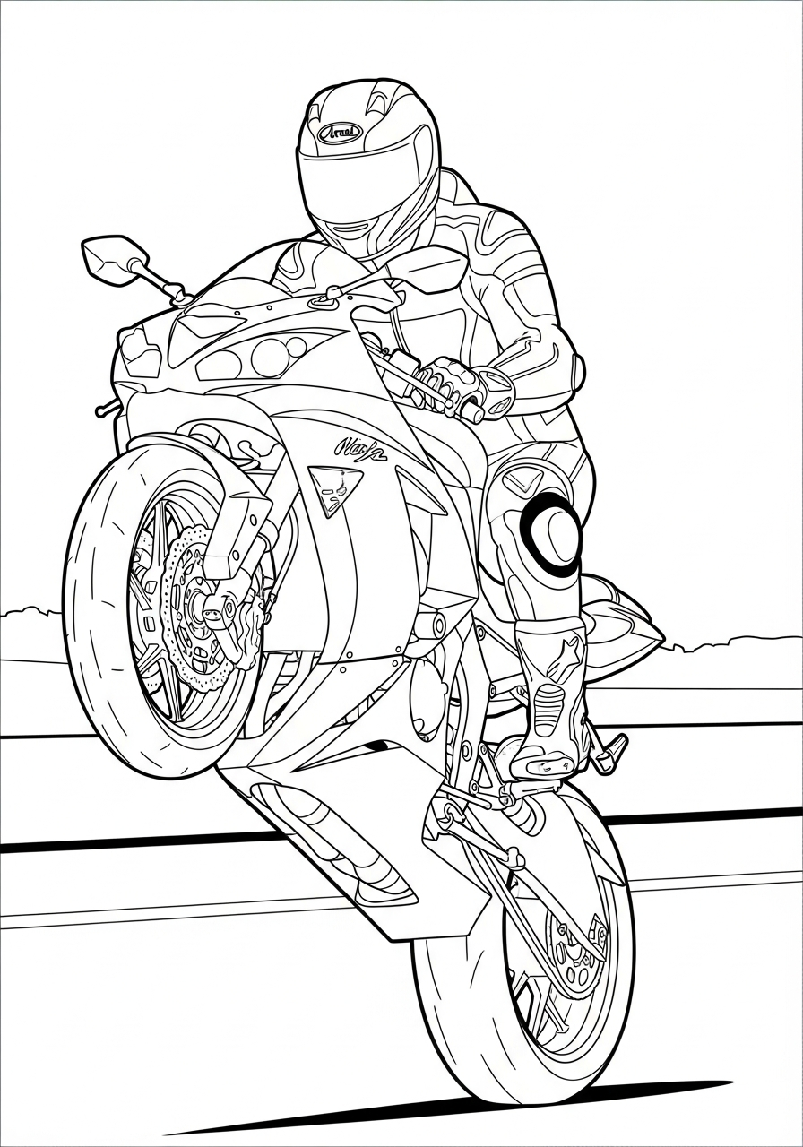 Kawasaki coloring pages free printable 1