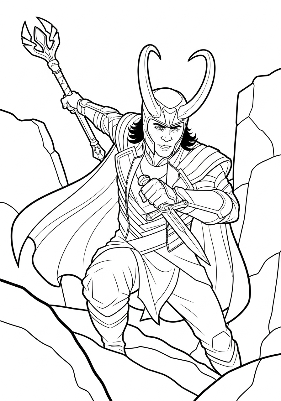 Loki Coloring Pages 13 free Loki coloring pages for adults 1