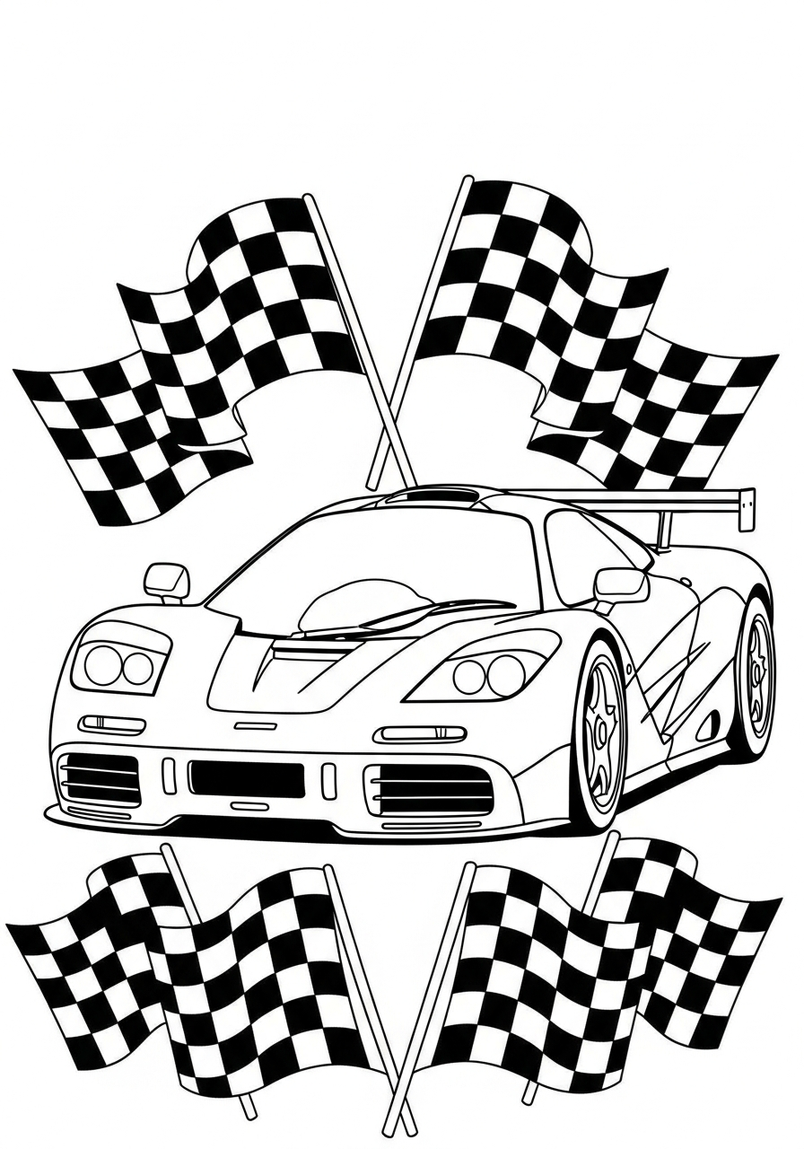 McLaren cards coloring pages