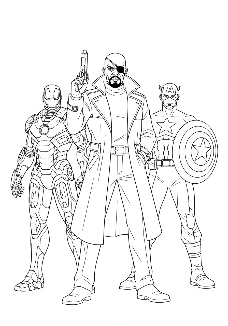 Nick Fury Coloring Pages 14 Nick Fury free coloring pages