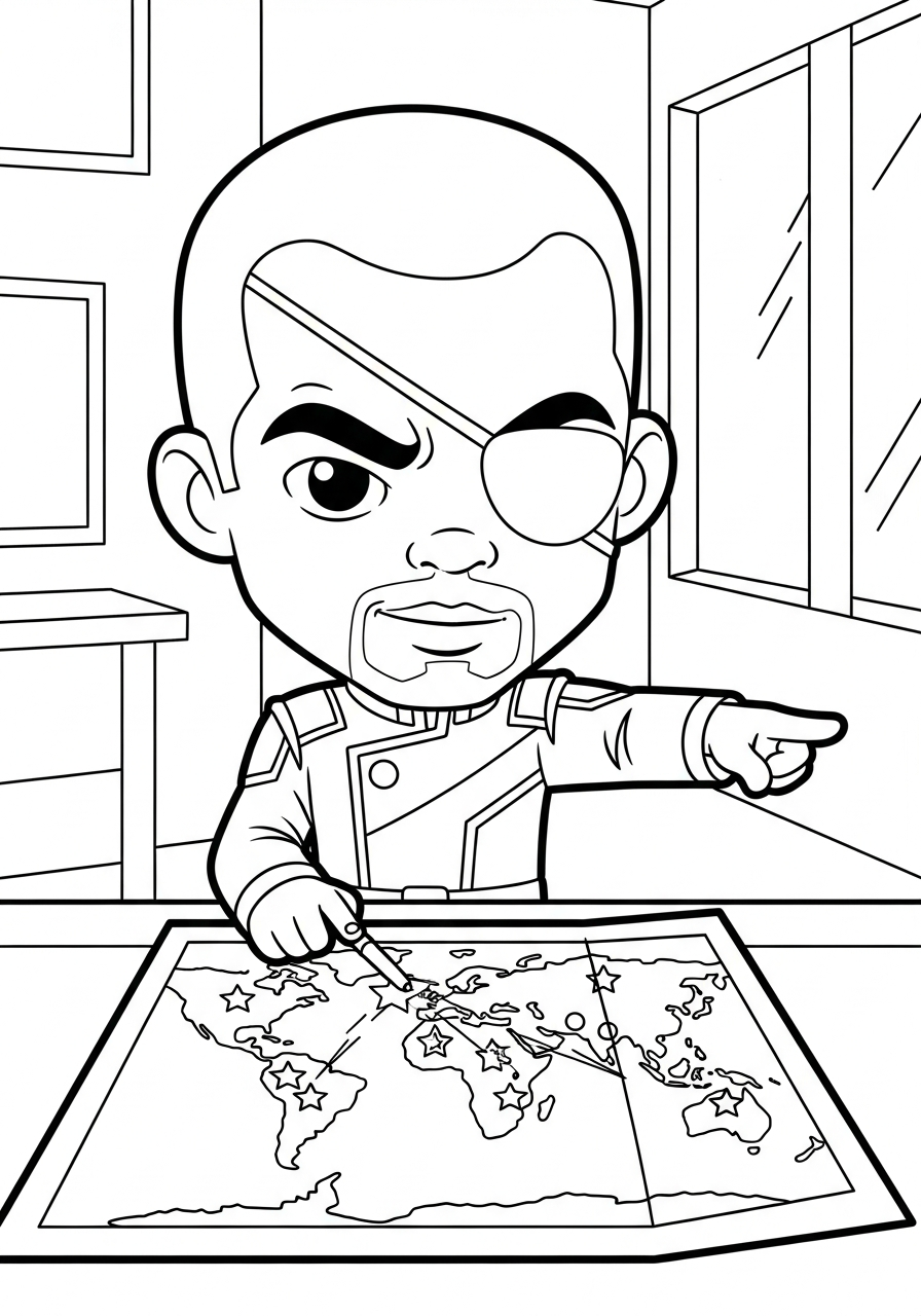 Nick Fury Coloring Pages 15 free Nick Fury tree coloring pages 1
