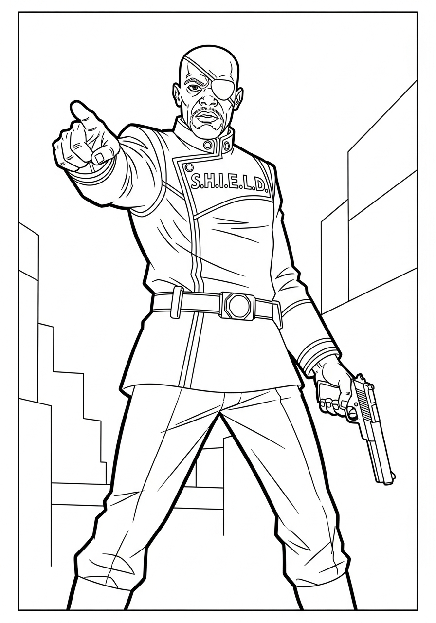 Nick Fury Coloring Pages 18 Nick Fury free coloring pages 1