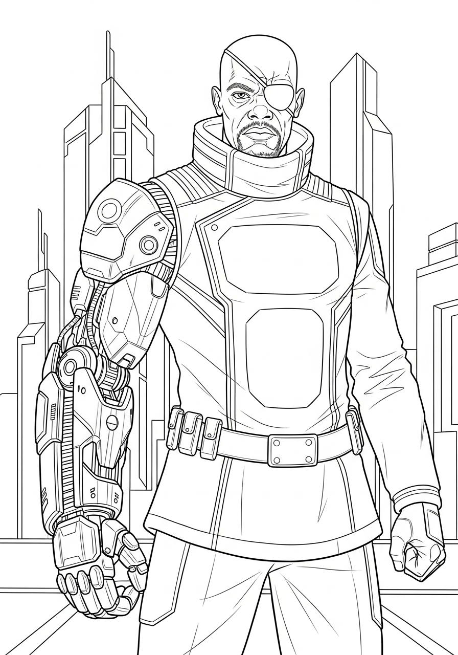 Nick Fury Coloring Pages 20 detailed Nick Fury coloring pages