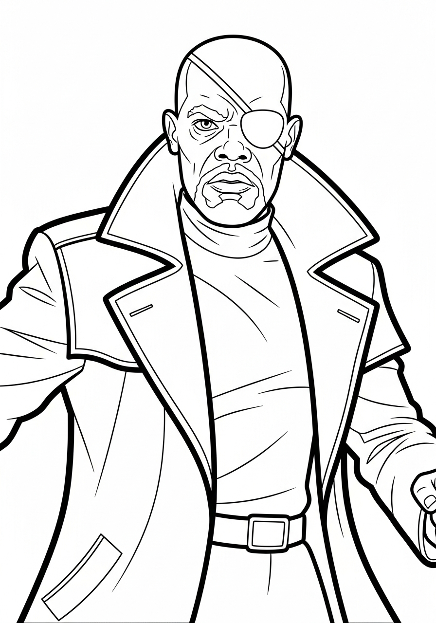 Nick Fury Coloring Pages 3 Nick Fury coloring pages easy