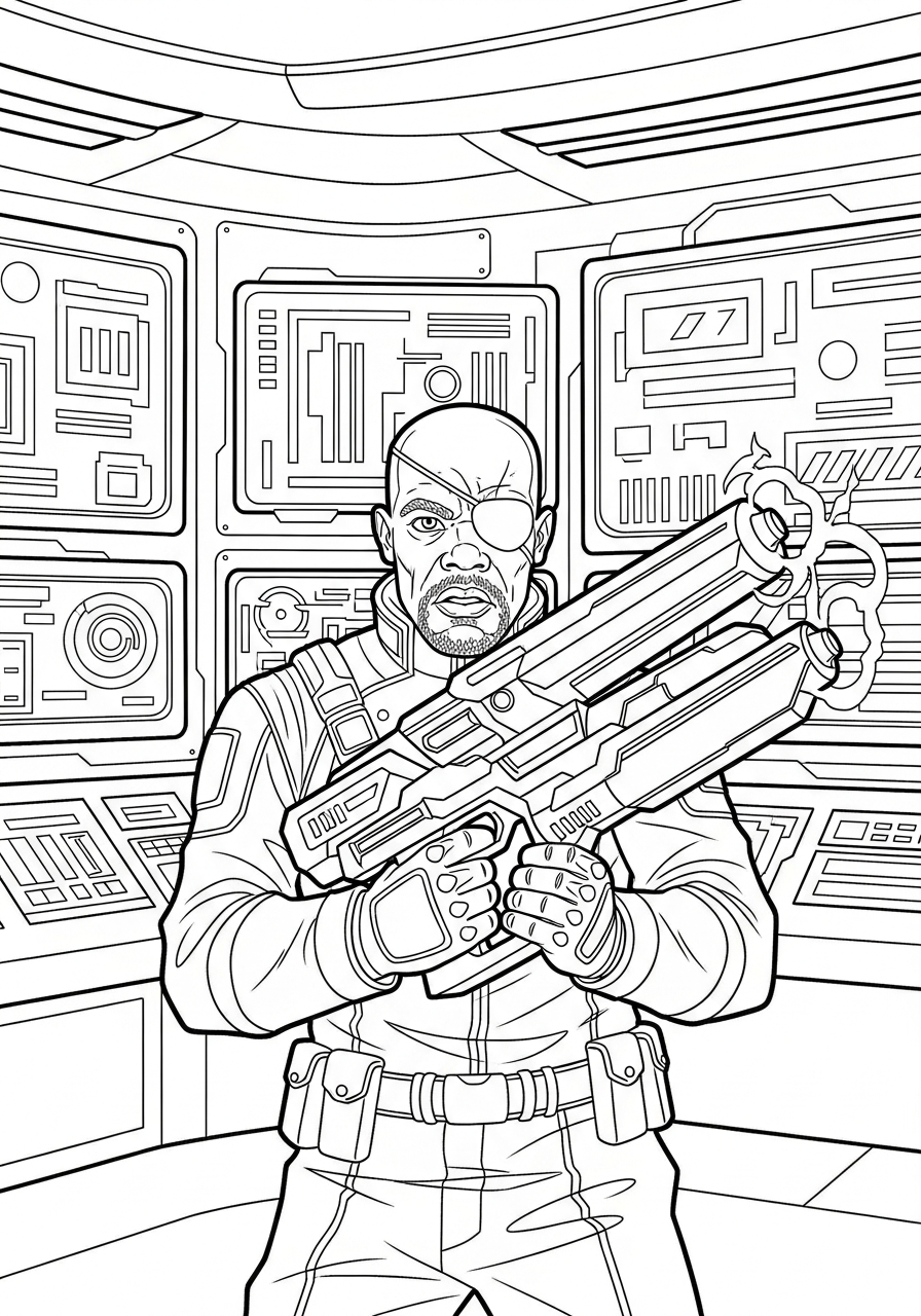 Nick Fury Coloring Pages 5 easy Nick Fury coloring pages