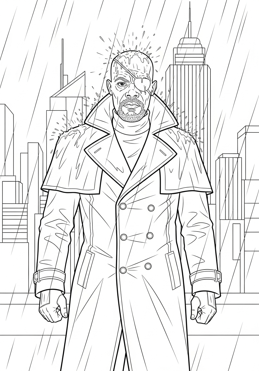 Nick Fury Coloring Pages 9 coloring pages for kids Nick Fury